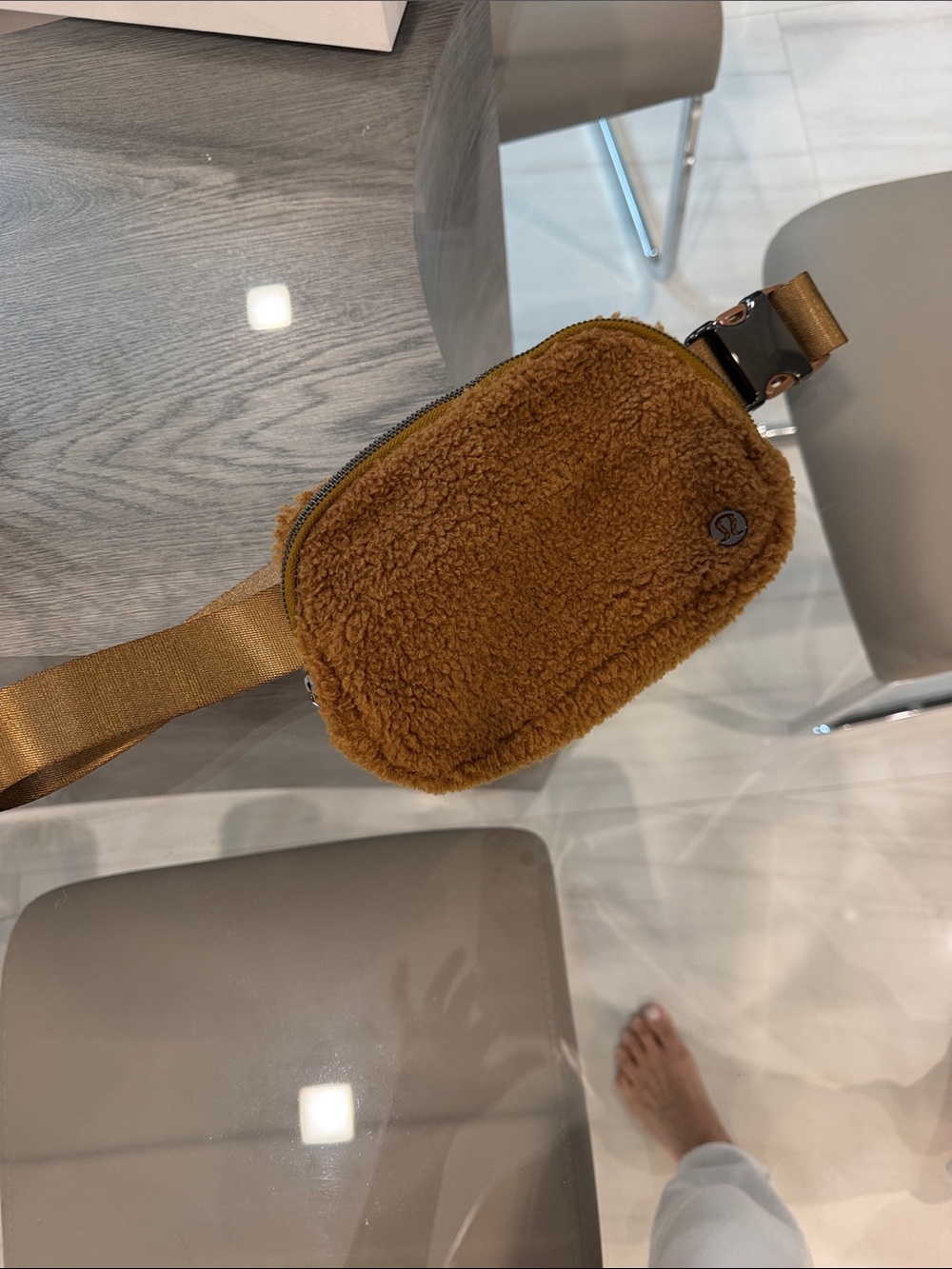 lululemon athletica Brown Sherpa Crossbody Belt Bag. Never Worn
